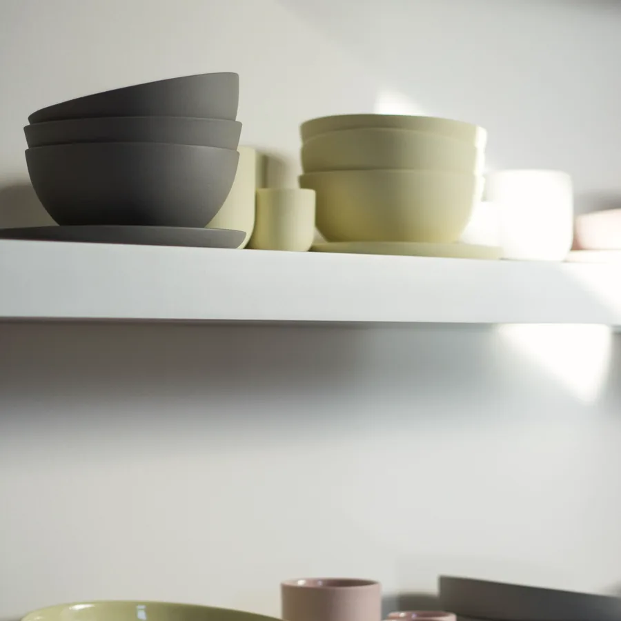 Earth bowl collection in moss, sand and clay glazes